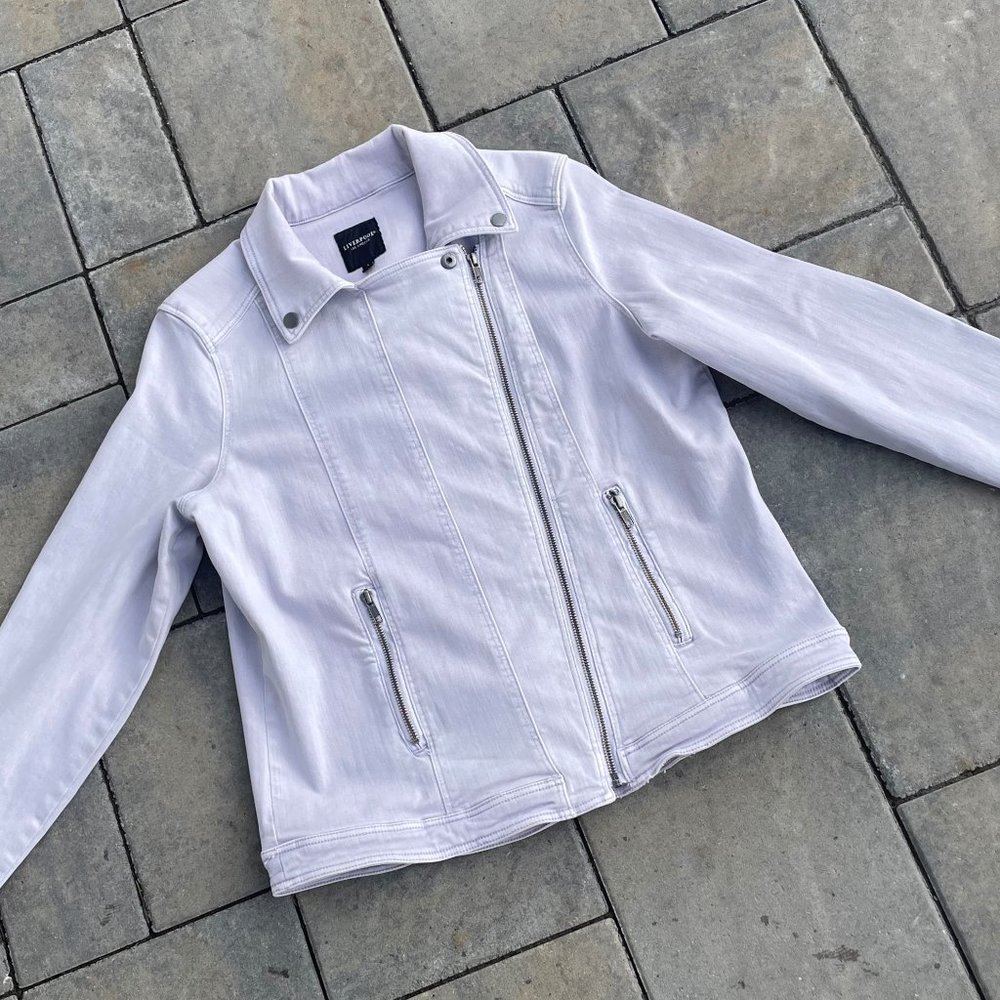 Liverpool Los Angeles Ladies Denim Moto Jacket Size Large